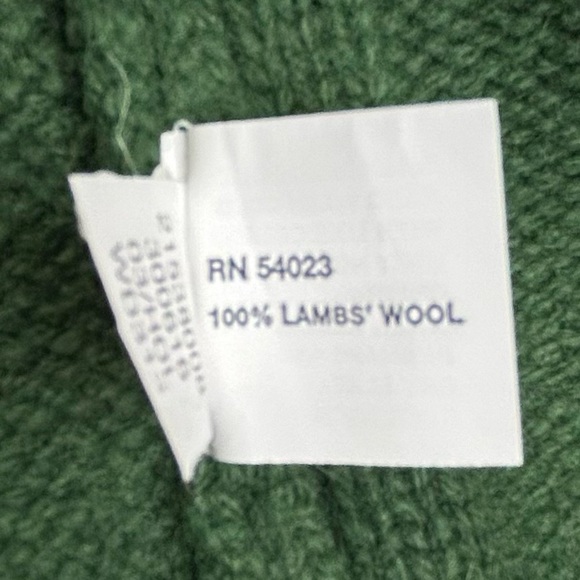 Gap XL Lambswool Ribbed Knit Sweater Crew Neck Green Vintage - Picture 7 of 8